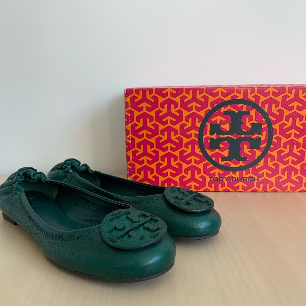NWT Tory Burch Ballet Flat, Leather, Green